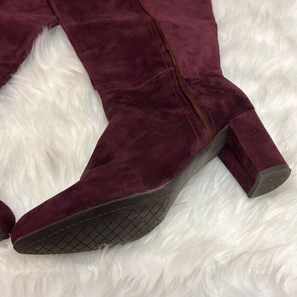 CLOUDWALKERS by AVENUE Sofie Purple Tall Heeled Boots Wide Calf sz 12 W BIN 18 - Picture 3 of 7